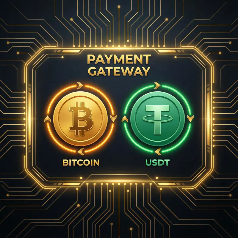 Pago con Bitcoin y USDT criptomonedas